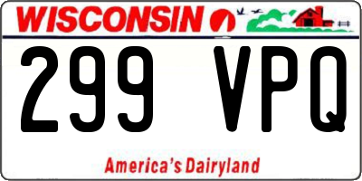 WI license plate 299VPQ