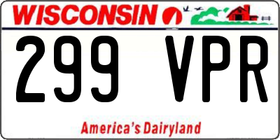 WI license plate 299VPR
