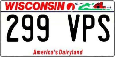 WI license plate 299VPS