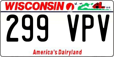 WI license plate 299VPV