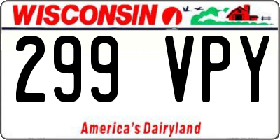 WI license plate 299VPY