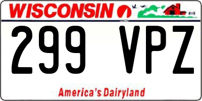 WI license plate 299VPZ