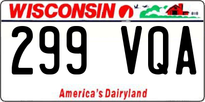 WI license plate 299VQA