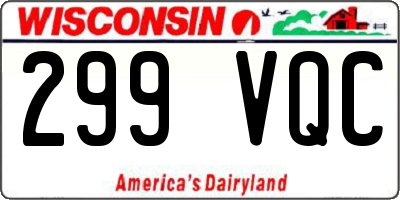 WI license plate 299VQC