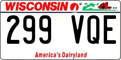 WI license plate 299VQE