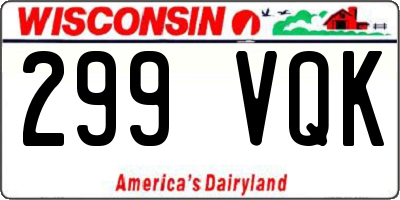 WI license plate 299VQK