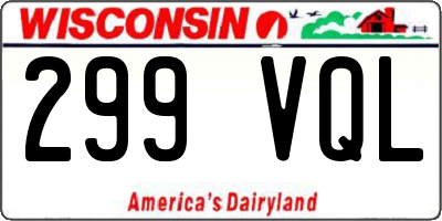 WI license plate 299VQL