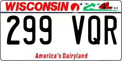 WI license plate 299VQR