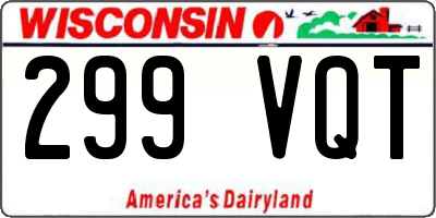 WI license plate 299VQT