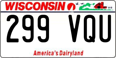 WI license plate 299VQU