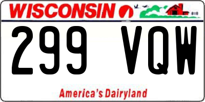 WI license plate 299VQW