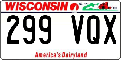 WI license plate 299VQX