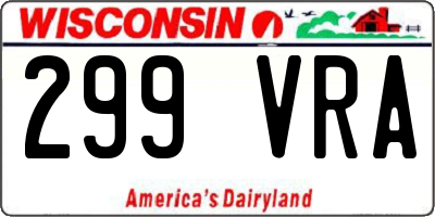 WI license plate 299VRA