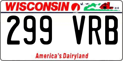WI license plate 299VRB
