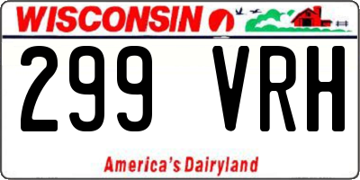 WI license plate 299VRH