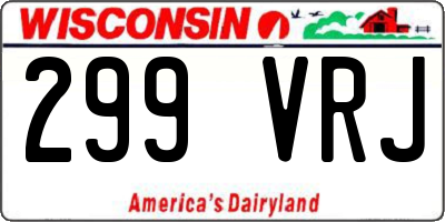 WI license plate 299VRJ