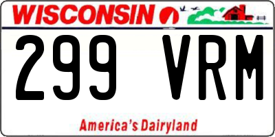 WI license plate 299VRM