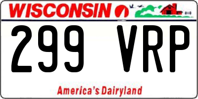 WI license plate 299VRP
