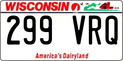 WI license plate 299VRQ