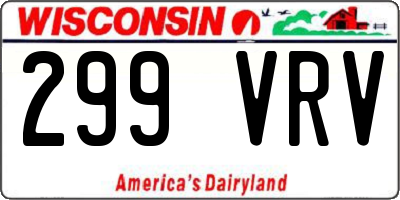 WI license plate 299VRV