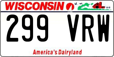 WI license plate 299VRW