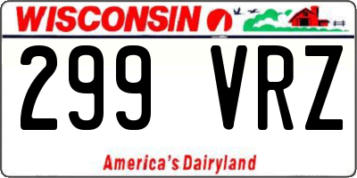 WI license plate 299VRZ