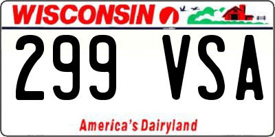 WI license plate 299VSA