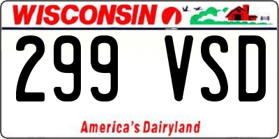 WI license plate 299VSD