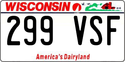 WI license plate 299VSF