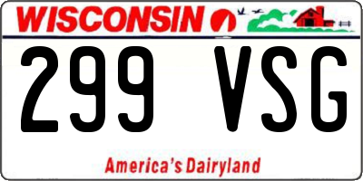 WI license plate 299VSG