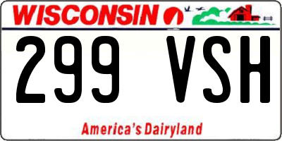 WI license plate 299VSH