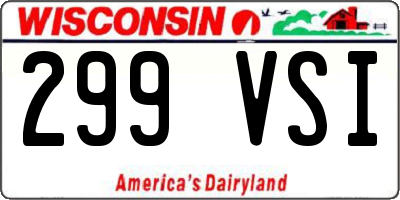 WI license plate 299VSI