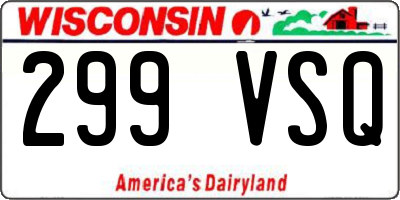WI license plate 299VSQ