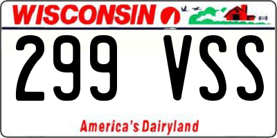 WI license plate 299VSS