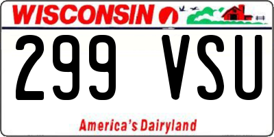 WI license plate 299VSU