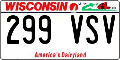 WI license plate 299VSV