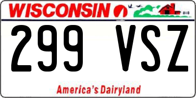 WI license plate 299VSZ