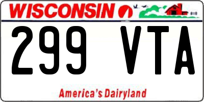 WI license plate 299VTA