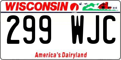 WI license plate 299WJC