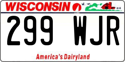 WI license plate 299WJR