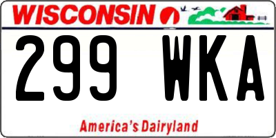 WI license plate 299WKA