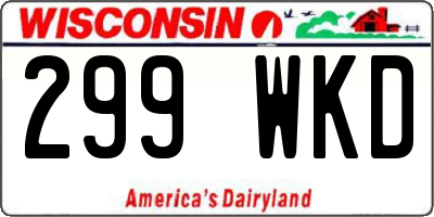 WI license plate 299WKD