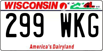 WI license plate 299WKG