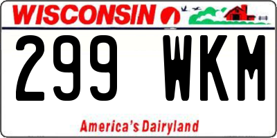 WI license plate 299WKM