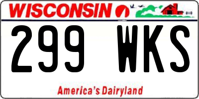 WI license plate 299WKS
