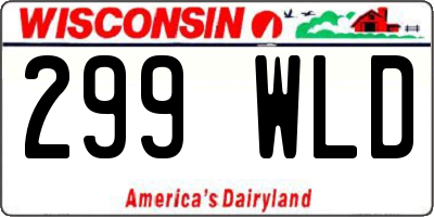 WI license plate 299WLD