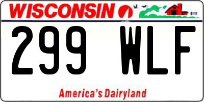 WI license plate 299WLF