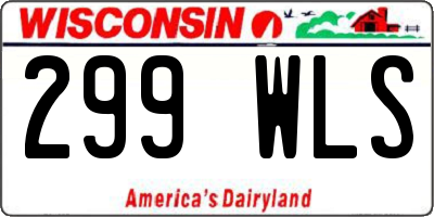 WI license plate 299WLS