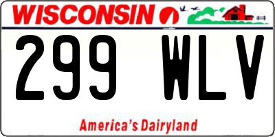 WI license plate 299WLV