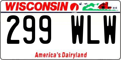 WI license plate 299WLW